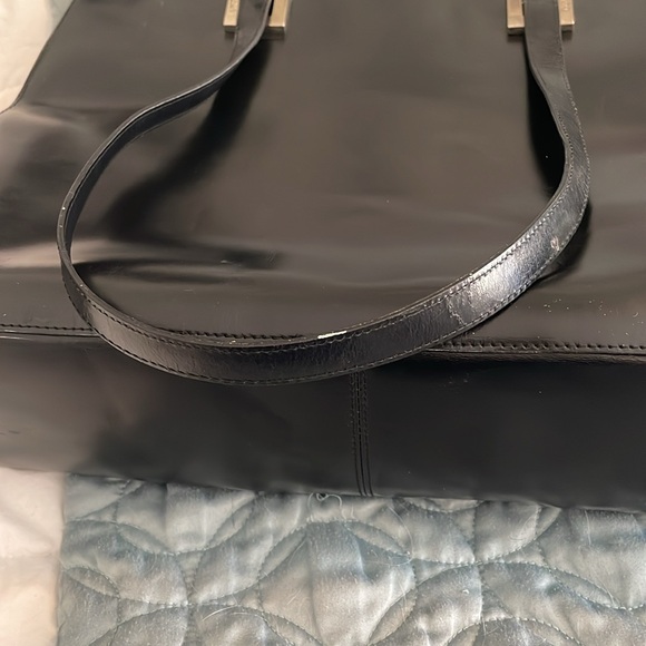 Genny Italian, black leather tote bag preop - Picture 8 of 9